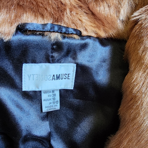 NWT AMUSE SOCIETY FUR JACKET - Picture 5 of 14